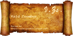 Vald Zsombor névjegykártya